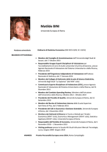 Curriculum di Matilde BINI - Università di Sassari