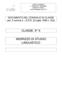 classe: 5^ x indirizzo di studio linguistico