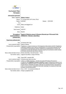 Curriculum Vitae Europass - Dipartimento di Psicologia dei Processi