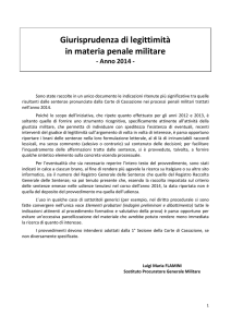 Giurisprudenza di legittimità in materia penale militare