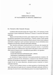Cap. 8 NORMATIVE IN TEMA DI VALUTAZIONE DI IMPATTO