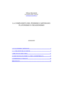 la complessità del pensiero cartesiano: platonismo e creazionismo