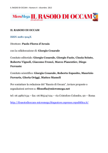 Numero 4 – dicembre 2013 - Il rasoio di Occam