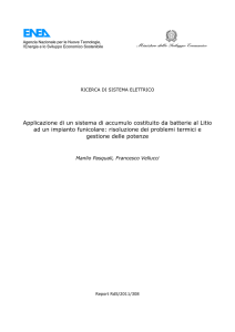 Applicazione di un sistema di accumulo costituito da batterie
