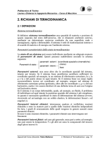 Richiami di termodinamica - Corsi di Laurea a Distanza