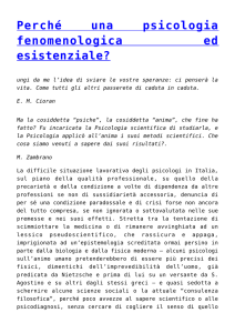 Perché una psicologia fenomenologica ed esistenziale