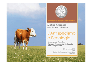 L`Antispecismo e l`ecologia