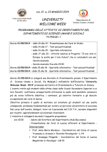 university welcome week - Universita` degli Studi di Messina