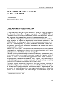 aids e matrimonio canonico: un punto di vista