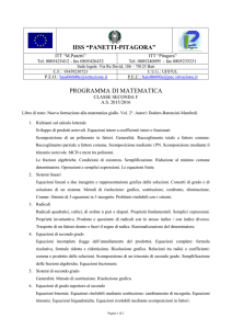 IISS “PANETTI-PITAGORA” PROGRAMMA DI MATEMATICA