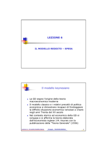 LEZIONE 6 Il modello keynesiano