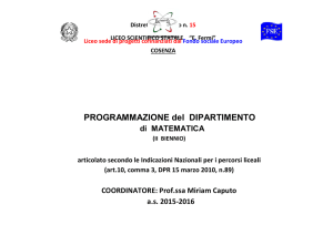 Programmazione Dipartim. Matematica II biennio a.s. 2015/2016