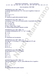 MEDICINA E CHIRURGIA – Test di matematica - Digilander