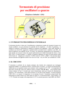 Termostato di precisione per oscillatori a quarzo