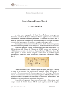 Maria Teresa Piraino Manni: la ricerca storica