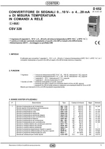 D 652 CONVERTITORE DI SEGNALI 0…10 V– o 4…20 mA o DI