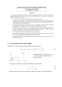 Forze conservative e costanti del moto