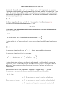 equazioni di secondo grado - Matematica e Fisica: istruzioni per l`uso