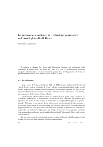 La meccanica classica e la rivoluzione quantistica nei lavori