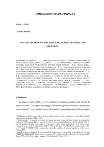 Natura giuridica e disciplina delle società di mutuo soccorso