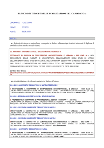 elenco dei titoli e delle pubblicazioni del candidato (1)