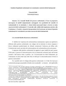 Giudizio di legittimità costituzionale e tutela dei diritti fondamentali