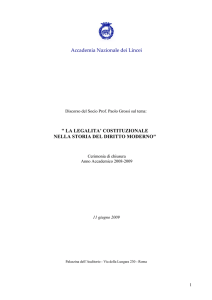 LA LEGALITA` COSTITUZIONALE NELLA STORIA DEL DIRITTO