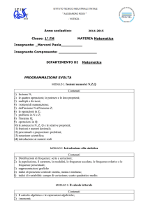 1° FM MATERIA Matematica Insegnante: _Marconi