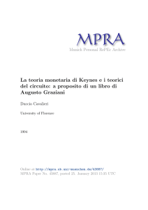 La teoria monetaria di Keynes ei teorici del circuito: a