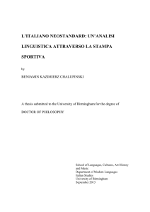 L`italiano neostandard: un`analisi linguistica