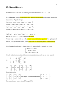 17. Sistemi lineari.