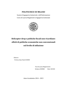 POLITECNICO DI MILANO Helicopter drop e politiche fiscali non