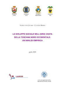 Lo sviluppo sociale nell`area vasta. Analisi ampirica apr. 2008