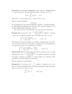 Teorema 0.1 (Teorema Fondamentale del Calcolo Integrale)Sia f : I