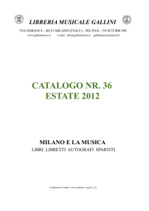 catalogo 36 musica a Milano