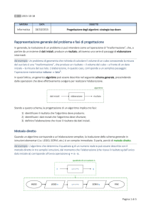 Rappresentazione generale del problema e fasi di progettazione