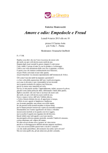Fedrica Montevecchi – Amore e odio, Empedocle e Freud
