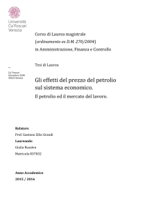 Gli effetti del prezzo del petrolio sul sistema economico.