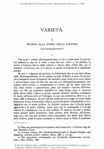 INTOR.NO ALLA STORIA DELLA COLTURA Che cosa è codesta