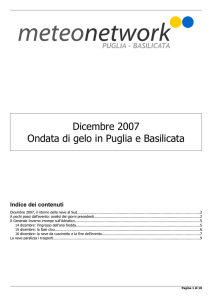 Dicembre 2007 Ondata di gelo in Puglia e Basilicata