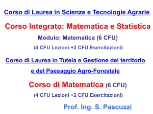 Corso Integrato: Matematica e Statistica Corso di Matematica (6 CFU)