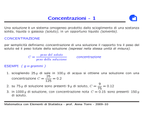 Concentrazioni - 1 - Dipartimento di Matematica