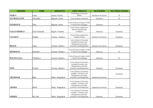 COGNOME NOME AMBASCIATA CORSO PRESCELTO