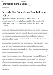 Nasce la Film Commission Brescia diventa «diva