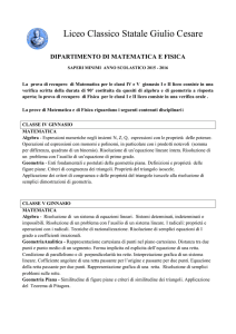 matematica e fisica - Liceo Giulio Cesare