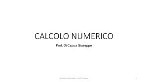calcolo numerico - Giuseppe Di Capua