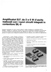 Amplificatori B.F. da 5 e 6 W d`uscita realizzati con i nuovi circuiti