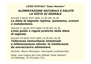 ALIMENTAZIONE NATURALE E SALUTE LA DIETA DI SEGNALE