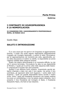 Parte Prima I CONTRASTI DI GIURISPRUDENZA E LA