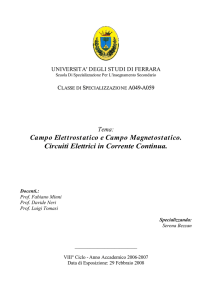 Campo Elettrostatico e Campo Magnetostatico - INFN